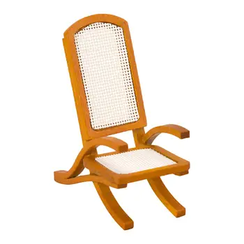 1:12 Кукольный домик Деревянный ротанговый стул Кресло для отдыха Кукольный домик Мебель Аксессуары Ремесла Миниатюрное кресло для крытого пляжа