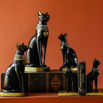 1 шт. Креативная египетская бастет Коллекционная статуэтка Кошка Богиня Статуя Подсвечник Домашний сад Украшение для животных