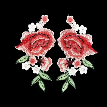 1Пара Вышивка Роза Аппликация Вышитые Патчи DIY Cheongsam Аксессуары Швейная ткань Принадлежности