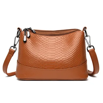 2023 Новая женская модная сумка через плечо с крокодиловым рисунком Модная многослойная мягкая кожаная сумка для женщин