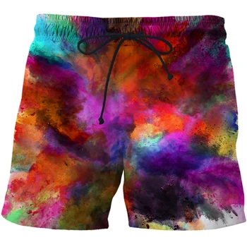 2023 плавательные шорты мужские уличная мода крапчатые брюки с рисунком тай-дай 3D-печатные пляжные шорты летние спортивные пляжные шорты