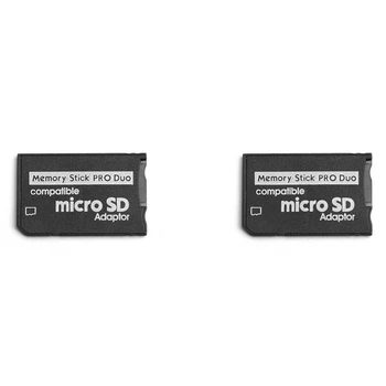 2X адаптер Memory Stick Pro Duo, Micro-SD / Micro-SDHC TF Card To Memory Stick MS Pro Duo Card Для Sony PSP Адаптер карты
