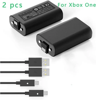 2x для XBOX ONE Комплект для игры и зарядки для беспроводного геймпада серии Xbox One 1200 мА Литиевая батарея USB Аккумуляторная батарея