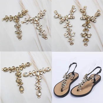 3 стиля золотого прозрачного кристалла бикини звено застежки для летних женских сандалий украшение обувь цепочка аксессуары