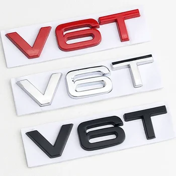 3d металлические автомобильные буквы V6T Логотип для Audi A4 A5 A6 A7 Q5 Q7 S5 S6 RS4 Крыло Боковой Задний Багажник V6T Эмблема Значок Наклейки Аксессуары