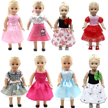 43-45см Американская кукольная одежда Разнообразие юбок на подтяжках платья с бантом Подарок для девочки