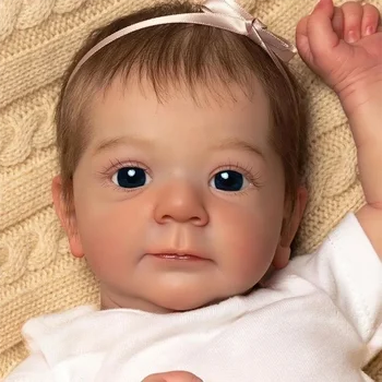 45 см Готовые куклы Reborn Baby Dolls Felicia Ткань Тело Волосы с корнями вручную 3D Кожа Видимые вены для девочек Подарок