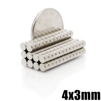 50 ~ 1000 шт. 4x3 мм Маленькие круглые мощные магниты 4 мм x 3 мм Листовой неодимовый магнитный диск 4x3 мм Постоянный сильный магнит NdFeB 4 * 3 мм