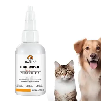 50 мл Очиститель ушей для собак и кошек Pet Ear Cleansing Oil Средство для очищения ушей для собак и кошек Эффективно очищает предотвращает зуд
