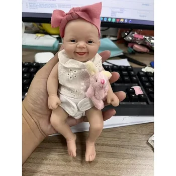 7 дюймов Bebe Reborn Mini Высокое качество Оригинальные Реалистичные Полностью Силиконовые Детские Куклы Реборн Миниатюрные Младенцы Куклы Для Детей Девочки