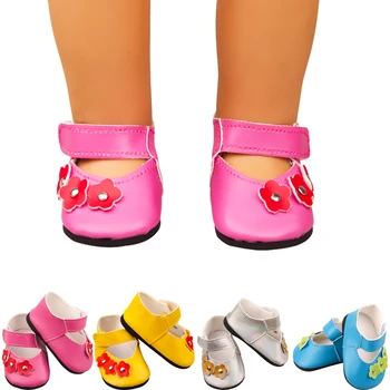 7 см Цветочная кукла Обувь Высококачественная кожаная мини-обувь для 18 дюймов Американский и 43-сантиметровый новорожденный, игрушка для куклы нашего поколения