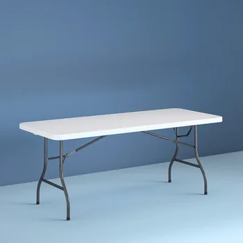 8 футов Складной стол с центральным разворотом, белый