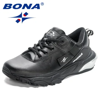 BONA 2023 Новые дизайнеры Кроссовки Кроссовки Дышащая спортивная обувь Мужские кроссовки Носимая резиновая повседневная обувь Мужская обувь для ходьбы
