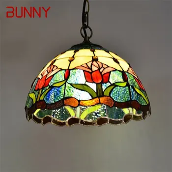 BUNNY Tiffany Подвесной светильник Светодиодная лампа Современные красочные светильники для украшения домашней столовой
