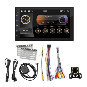  Double Din Автомобильная стереосистема Carplay Android Auto, 2 + 32G 7-дюймовое радио с сенсорным экраном, Bluetooth, FM-приемник, камера, зеркальная связь, GPS