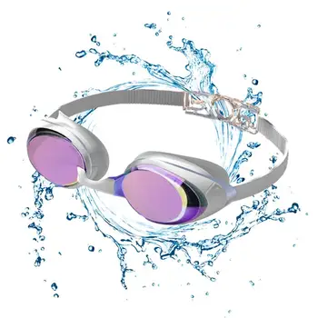 Fog Swim Очки Гальванические силиконовые очки для плавания с гальваническим покрытием для четкого обзора Силиконовые регулируемые очки для дайвинга Четкий обзор Без протечек