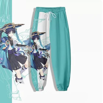 Genshin Impact Спортивные штаны 3D Joggers Брюки Мужские/женские повседневные брюки Хип-хоп спортивные штаны Scaramouche Wanderer Косплей Костюм