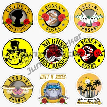 Guns N Roses Дорожный значок Бренд Авто Наклейка Декор Мотоцикл Внедорожный Ноутбук Бар Мотель ПВХ Виниловые наклейки