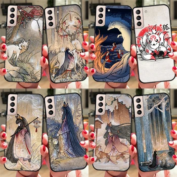 Kitsune Fox Art Case для Samsung Galaxy S23 Ultra Note 20 10 S9 S10 Plus S20 S21 FE S22 Ultra Чехол для телефона