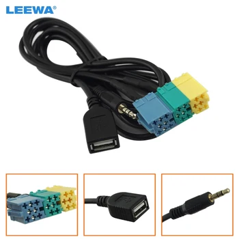 LEEWA 10 шт. 2 в 1 3,5 мм + USB-разъем аудиоадаптер кабель Kia aux кабель CD-плеер для MP3 для Hyundai Kia Sportage #CA3072
