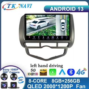 LHD Android 13 для HONDA JAZZ City 2002-2007 Авто Радио Стерео Мультимедиа Аудио GPS Видео Плеер Carplay Авто Головное Устройство 2din DVD