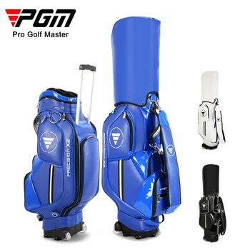 PGM Стандартная сумка для мяча для гольфа Пакет высокой емкости с колесом Профессиональная кожаная водонепроницаемая подушка безопасности для гольф-кара QB029