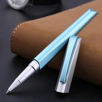 Picasso 960 Синий алюминиевый ствол Красота Римана Режущий ролик Шариковая ручка Многоразовая чернильная ручка Роскошная подарочная ручка для письма Набор ручек