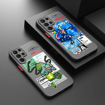 Pokemon Pikachu для Samsung S23 S22 S21 S20 FE S10 S9 Note 20 10 Ultra Lite Pro Plus Матовый полупрозрачный чехол для телефона