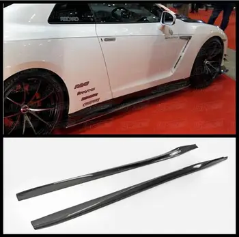 Real Carbon Fiber Side Extension Body Skirts Kit Lip Cover Cover For Nissan R35 GTR Coupe GT-R 2017 2018 2019 2020 2021