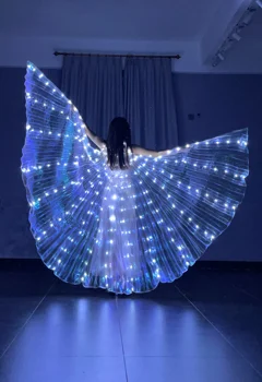 WANX LED Wings Взрослый костюм Цирк Светодиодный свет Светящиеся костюмы Вечеринка Шоу Isis Wings Танцевальная одежда