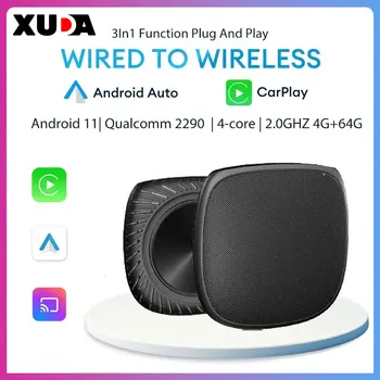 XUDA CarPlay TV Box Android 11 AI Box QCM2290 4-ядерный 4G 64G Беспроводной Carplay Android Автоматическая потоковая приставка для YouTube Play Store
