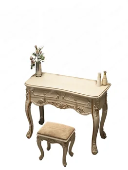 Белый письменный стол в европейском стиле Французский письменный стол без зеркала Столик для макияжа