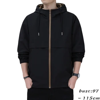 высококачественная куртка и пальто с капюшоном для мужчин Новая весна-осень 2024 Причинная верхняя одежда Походы Горная одежда - Черный зеленый