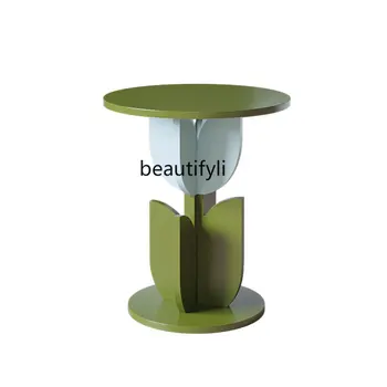 Главная Журнальный столик с тюльпаном Дизайнерский угловой стол из массива дерева Прикроватная тумбочка Маленький круглый стол Диван Приставной столик Мебель для гостиной