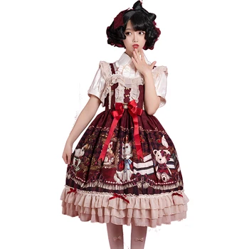 Горячая распродажа оригинальный дизайн сладкая лолита без рукавов летняя короткая юбка лолита для девочки