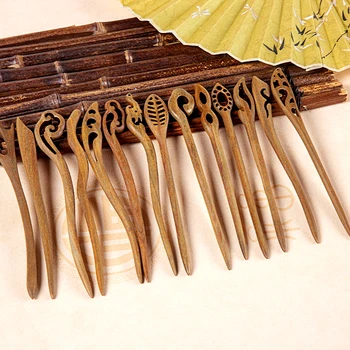 Деревянная резная палочка для волос в китайском стиле Ханьфу Палочка для еды Шпилька Женщина Элегантный Древний Головной Убор Косплей Вечеринка Аксессуары для волос