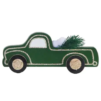Деревянные украшения для автомобилей Мода Темно-зеленые украшения для автомобилей Маленькие украшения Украшение рождественского стола Фестиваль Атмосфера Декор