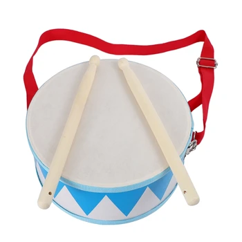 Детский барабан Деревянная игрушечная барабанная установка с ремнем для переноски для детей Подарок для малышей для развития чувства ритма у детей