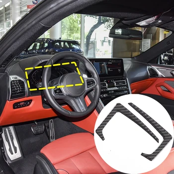 Для BMW 8 серии G14 G15 G16 2019-2023 Soft Carbon Fiber Автомобильная приборная панель Боковые наклейки Аксессуары для интерьера автомобиля RHD