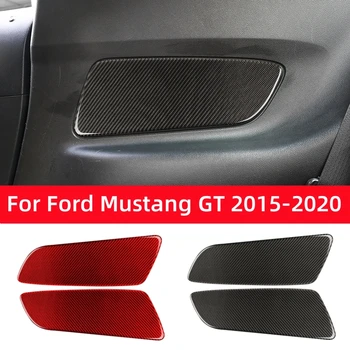 Для Ford Mustang GT 2015-2021 Автомобильные аксессуары Интерьер из углеродного волокна Панель задней двери автомобиля Наклейки Декоративный чехол
