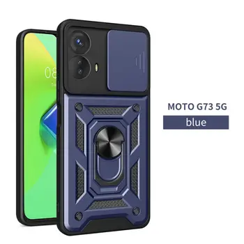 Для Motorola G73 5G Броня Слайд-камеры Чехол для телефона Moto G53 / Moto G52 4G / Moto G22 4G / Moto G60 / Moto G20 Capa Магнитное кольцо Держатель