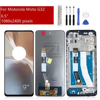  для Motorola Moto G32 ЖК-дисплей Сенсорный экран Дигитайзер в сборе для дисплея Moto G32 с запасными частями для замены рамы