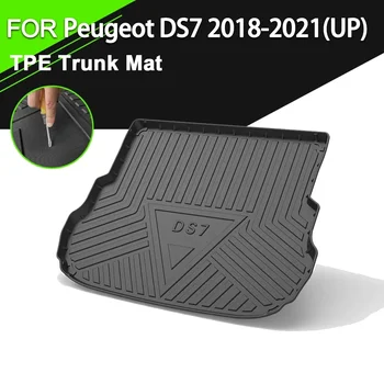 для Peugeot DS7 2018-2021 (UP) Коврик для задней крышки багажника автомобиля TPE Водонепроницаемый нескользящий резиновый грузовой вкладыш Аксессуары