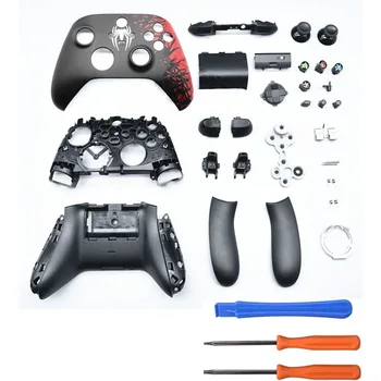  Для контроллера Xbox Series X & S Spider Style Полный комплект Корпус Корпус Оболочка Кнопка Замена Замена Передний Задний ABS Жесткий чехол Инструменты