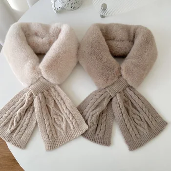 Женские зимние шейные платки Красивые полезные вязаные шейные шарфы Зимний теплый ветрозащитный съемный воротник