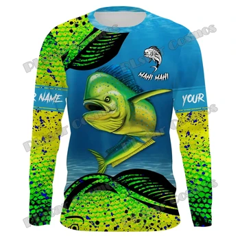 Индивидуальное имя Mahi Mahi Fishing 3D-печатная мода Мужская толстовка с круглым вырезом Унисекс Повседневный пуловер с длинными рукавами QDY57
