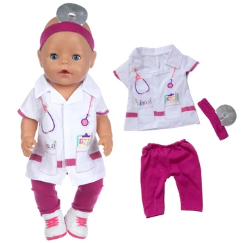  Костюм медсестры + Обувь + Hairbrand Doll Одежда подходит для 43 см одежда для детской куклы Reborn Аксессуары для куклы