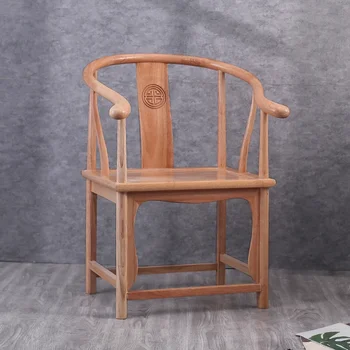 круглый стул в китайском стиле, главный стул, стул учителя в новом китайском стиле, стул для чайного стола, подлокотник из массива дерева, стиль Мин выключен