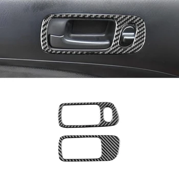  Крышка дверной ручки автомобиля Внутренняя крышка дверной ручки Наклейка для Honda Civic 2003 2004 2005 Мягкое углеродное волокно