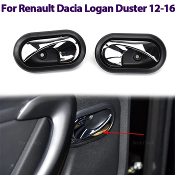 левая / правая Черные дверные ручки Авто Внутренние дверные ручки ABS Интерьер для Renault Sandero Logan Duster 12-16 8200733848 8200733847